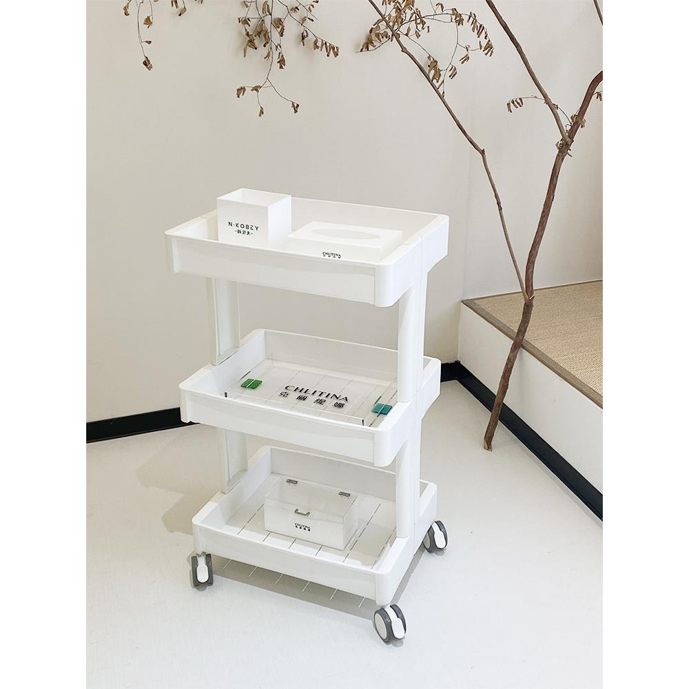 美容院小推车置物架ABS塑料多功能纹绣美发美甲SPA仪器收纳工具车