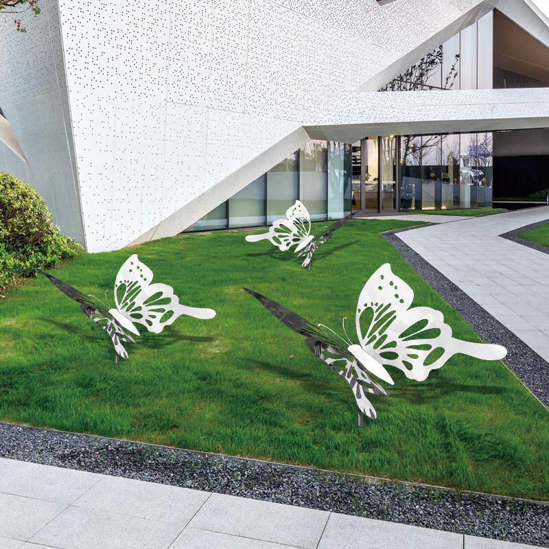 抽象不锈钢蝴蝶雕塑城市广场草坪公园景观摆件花园户外金属装饰