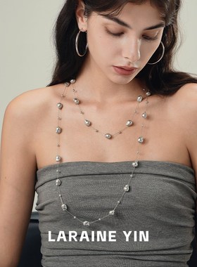 【买3免1】人造真多麻灰色巴洛克满天星珍珠项链女秋冬叠戴毛衣链