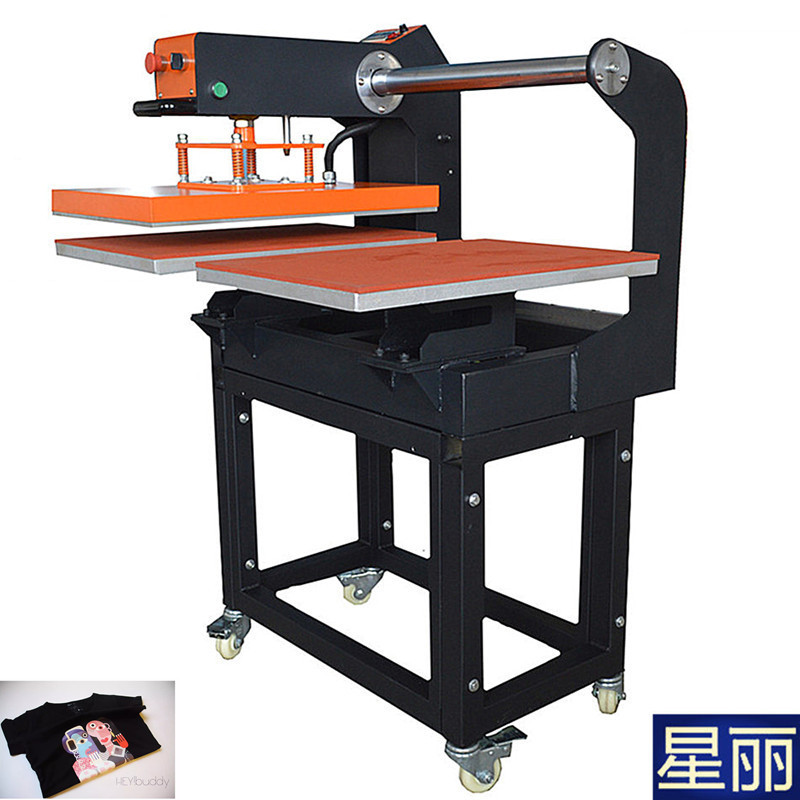 40*60cm自动上滑式气动烫画A机双工位烫钻机烫印机热转印机器设备
