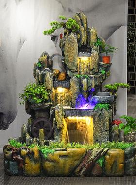 大型落地假山流水喷泉客厅t办公室造景花园庭院装饰鱼池水景观摆