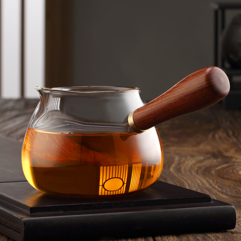 玻璃公道杯茶漏套装侧把公道杯加厚耐热公杯茶海分茶器过滤煮茶器