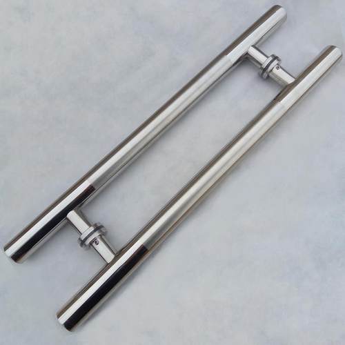 玻璃门把手不锈钢圆管加厚中砂白钢门把手中式简易门把手铁制门