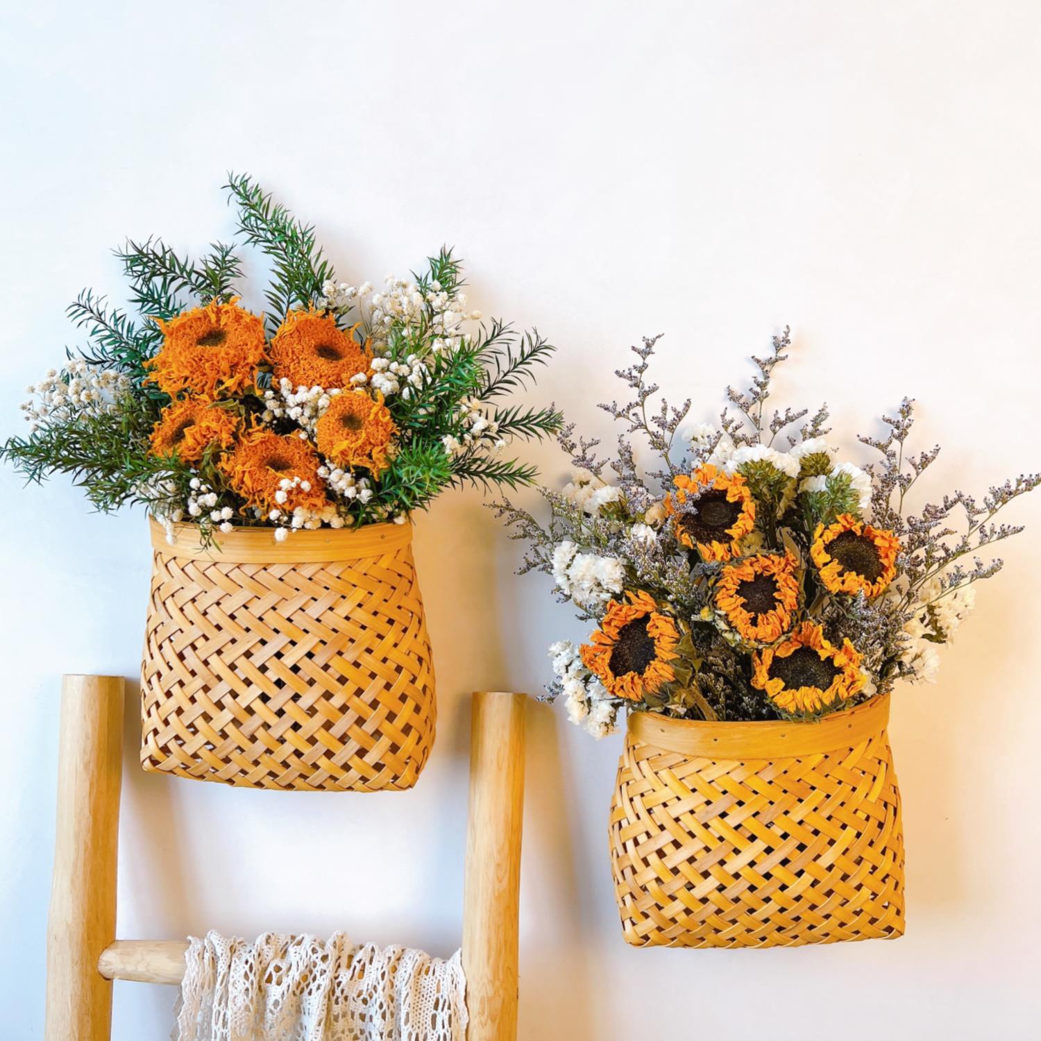 天然真花向日葵干 干燥花花束挂墙装饰壁挂插花客厅卧室家居摆饰i