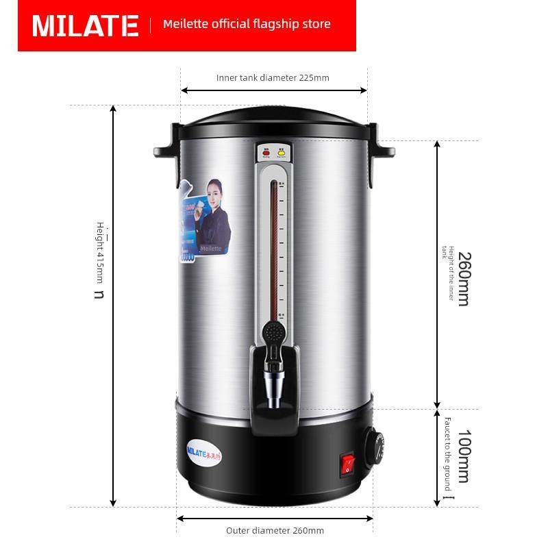 美力特商用电加热水桶，奶茶保温桶，304不锈钢水锅炉，12L双层可