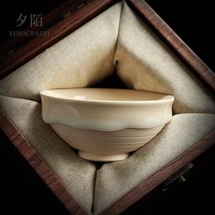 女士专用杯 猪油冻主人杯大号茶盏单杯建盏茶杯功夫茶具个人杯男士