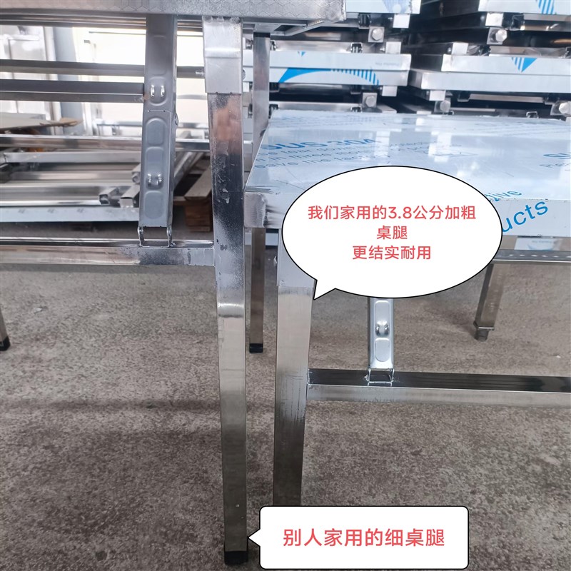 不锈钢商用桌子工作台折叠加厚饭桌烧烤摆摊饭店餐桌食堂夜市桌