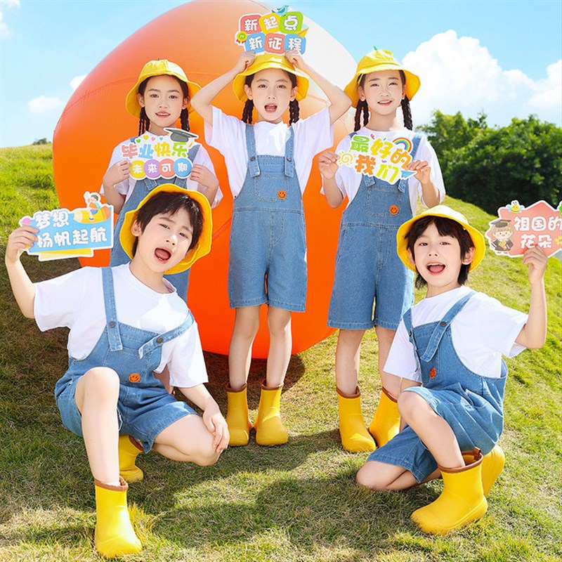 儿童演出服中小学生合唱服校服男女童表演服幼儿园舞蹈服装背带裤