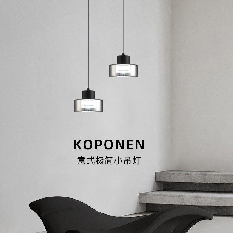 意式极简卧室床头吊灯鱼线吧台灯简约现代智能高级玻璃创意吊线灯