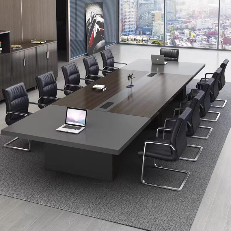 大型会议桌长桌简约现代条形洽谈培训桌长条办公家具会议桌椅组合