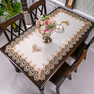 饰布桌垫台布家用客厅茶几防尘盖布 轻奢布艺桌布长方形蕾丝餐桌装