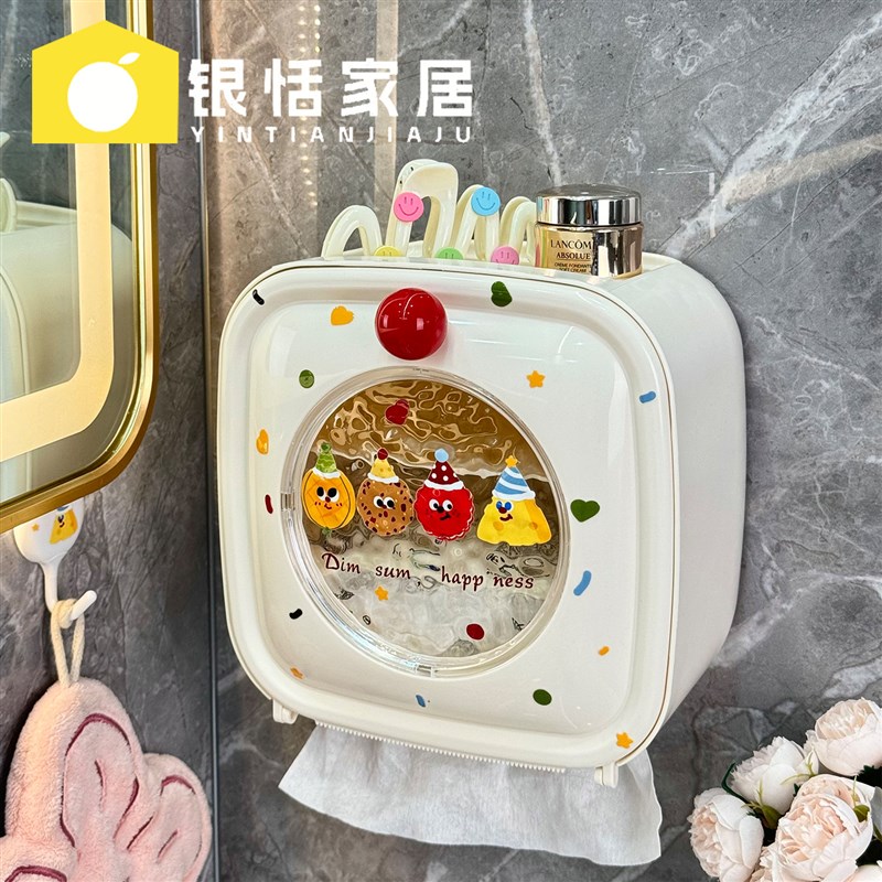 卫生间厕纸盒202l5新款免打孔壁挂厕所防水纸巾盒抽纸卫生纸置物