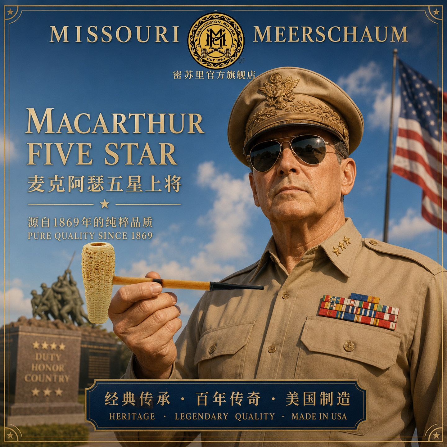 密苏里玉米斗麦克阿瑟五星上将