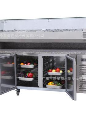 台式沙拉台组合披萨冷藏Ventilated/风冷工作台6抽屉大理石冰箱