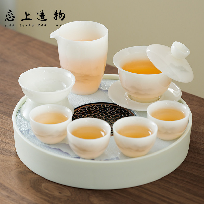 德化璞玉白瓷功夫茶具套装家用