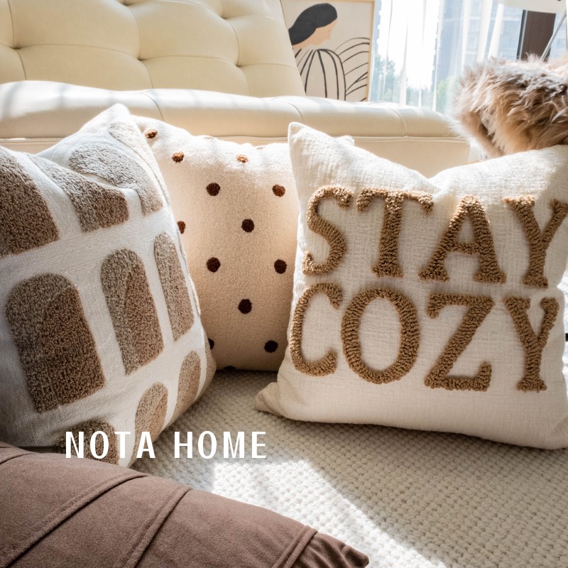 中古风抱枕套奶油风靠枕簇绒抱枕女生睡觉用抱枕客厅沙发软装靠垫