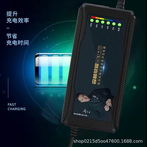 【新款高端数显】通用自动断电电动车充电器电瓶48V60V72