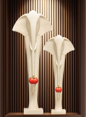 艺术大象摆件入户玄关客厅落地电视柜壁龛家居软装饰工艺品大竖高