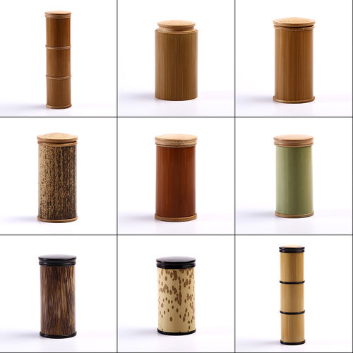 武颂 便携旅行竹茶叶罐子 密封带盖竹筒小号储茶叶盒竹木醒茶叶桶