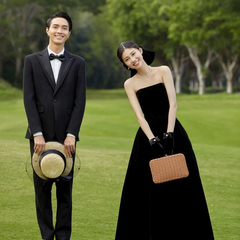 浪漫赫本风婚纱摄影道具蕾丝草帽法式复古外景主题婚纱照道具伞