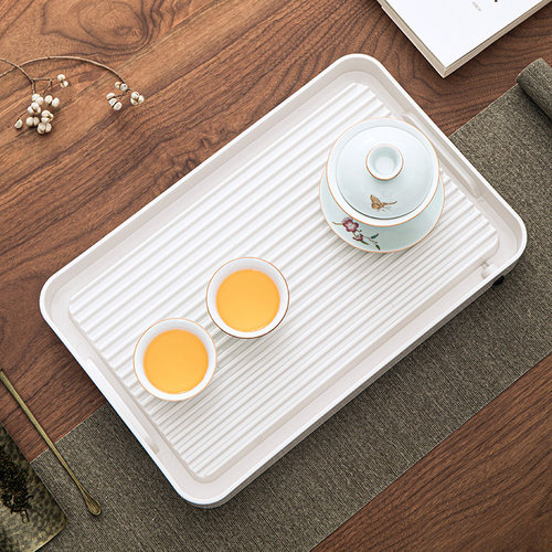 简约密胺小茶盘家用现代排水式蓄水储水两用茶台功夫茶具沥水托盘