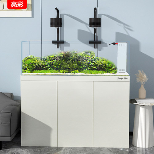 亮彩德彩水草缸水族箱底滤客厅落地超白玻璃家庭造景小型鱼缸