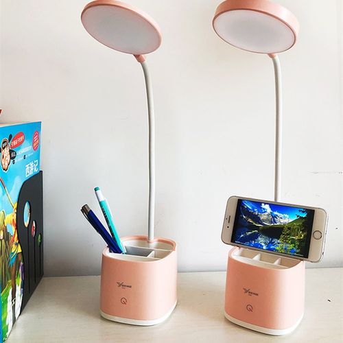 雅格台灯护眼书桌LED锂电池USB充电大中小学生宿舍床头学习笔筒灯