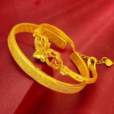 黄金手镯纯金足金开口9999