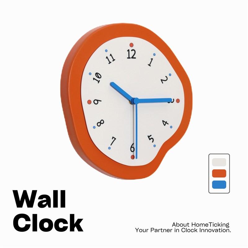 多巴胺艺术创意时尚钟表挂钟现代客E厅挂墙上高级感时钟静音免打