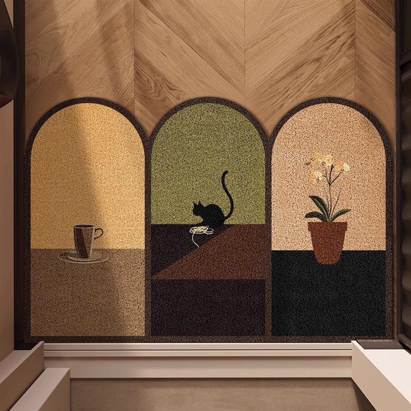 中古风入户地垫异形丝圈入户门地毯F法式复古防滑垫大门口进门垫