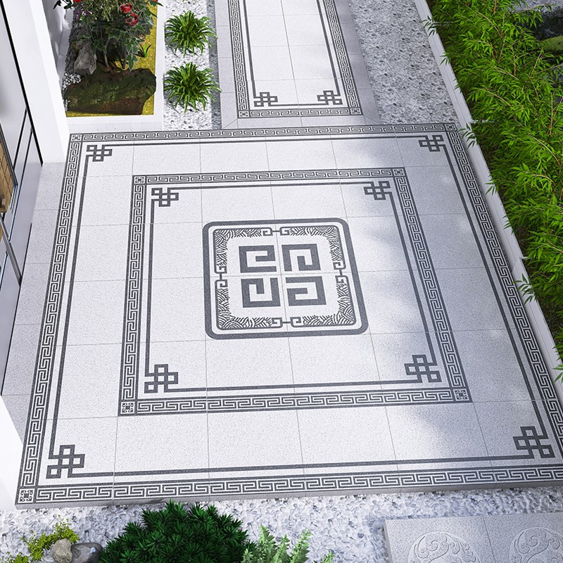 入户门拼c花石英砖室外走廊地铺石生态砖庭院花园仿石拼花瓷砖户