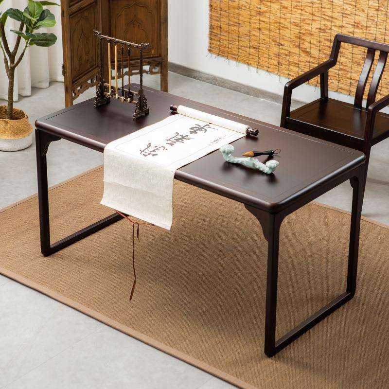 书法桌书画桌实木书桌练习新中式禅意桌画案简约桌子仿古马鞍桌