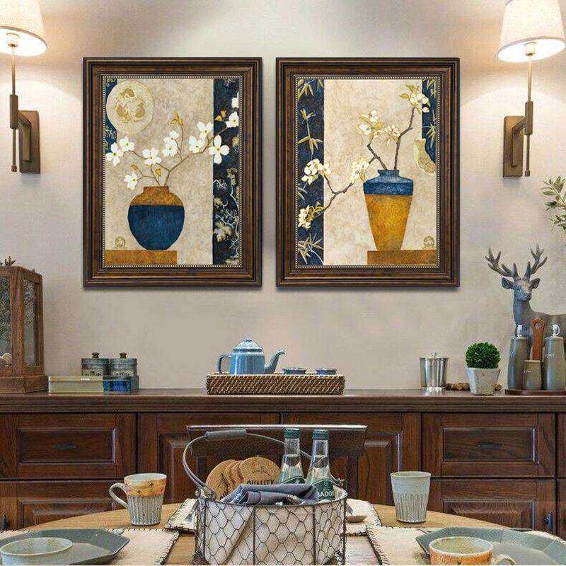 美克美家美式乡村餐厅装饰画厨房餐桌背景挂画卧室床头复古怀旧饭