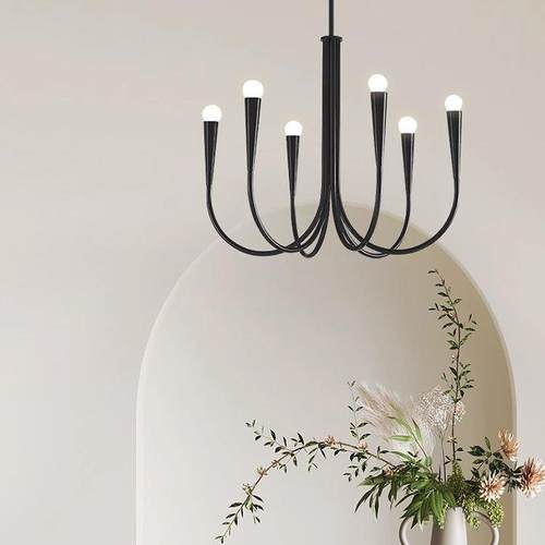 美式黑色客厅主灯中古风轻奢法式中复古卧室设计师款蜡烛餐厅吊灯