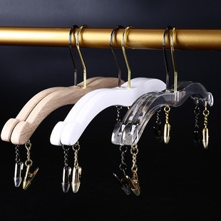 夹 内衣架亚克力透明水晶内衣店衣架女士仿木纹文胸塑料内衣夹内裤