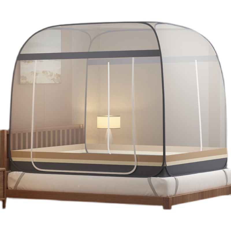蒙古包蚊帐大方顶双门有底无底1.5米1.8m1.2可折叠免安装家用双人