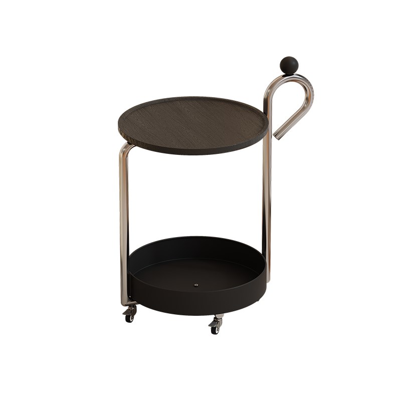 中古风沙发边几带轮轻奢高级感客厅小茶几可移动小推车置物架边柜