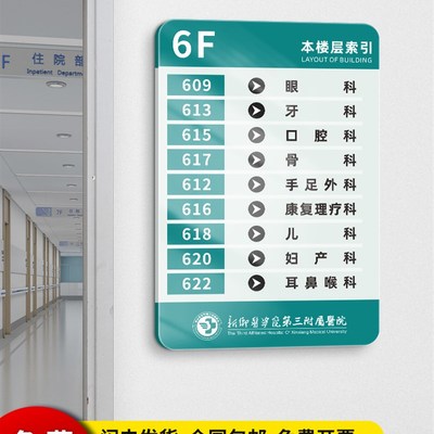 楼层索引牌指示牌医院大厅引路牌导引牌创意高档亚克力酒店楼层指