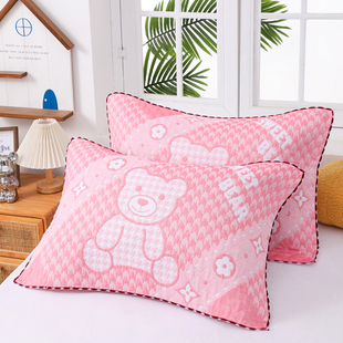 枕巾一对装 男生成人家用全非纯棉纱布 加大加厚5278cm2023新款