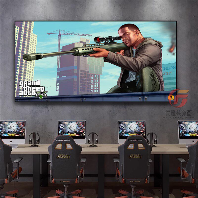 GTA罪恶都市挂画客厅电竞游戏装饰画电竟酒店动漫定制海报壁画