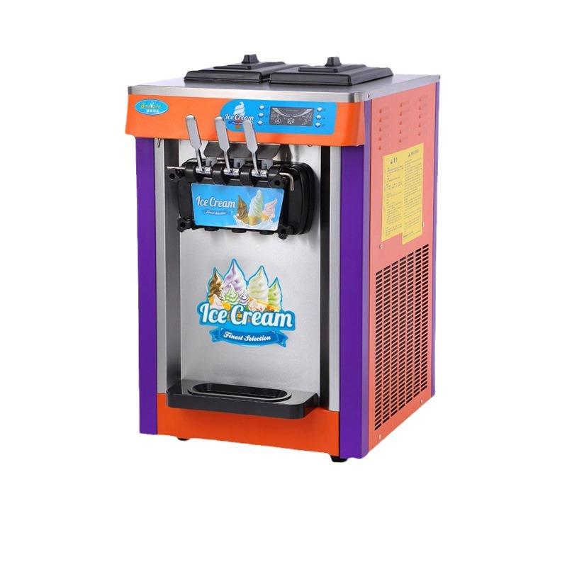 台式三色三头软冰激凌机膨化冰淇淋机甜筒冷冻设备甜筒冰淇淋机