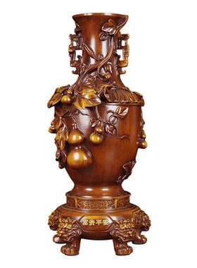 富贵平安花瓶一对摆件中式家居客厅电视柜玄关装饰品乔迁开业礼物