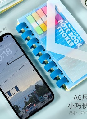 维克多利笔记本A6不咯手记事本学生用网格小清新活页软线圈本a6口