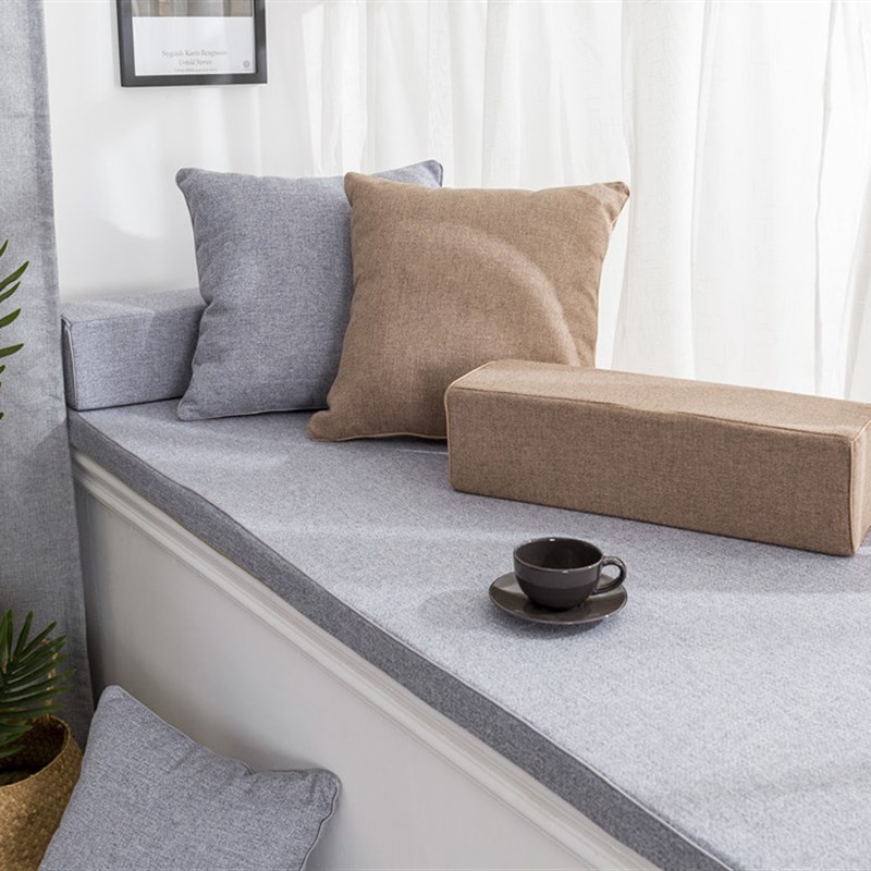 定制飘窗垫窗台垫子高密度海绵榻榻米床垫 椅垫北欧阳台沙发卡座