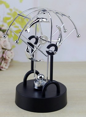 金属永动仪牛顿摆创意海豚旋转电磁摇摆器办公室装饰摆件生日礼物