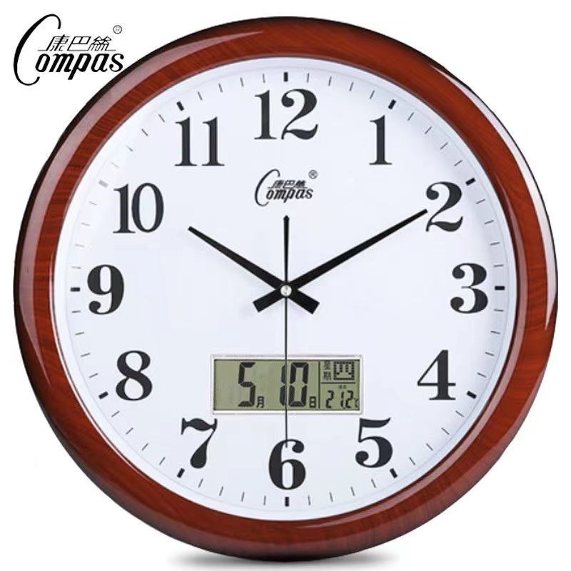 康巴丝钟表客厅挂钟简约时尚家用时钟挂表静音石英钟现代卧室挂钟