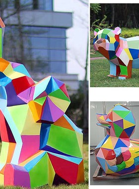 定制鸭子卡通IP形象摆件大型雕塑玻璃钢不锈钢加工铜雕工艺品景观