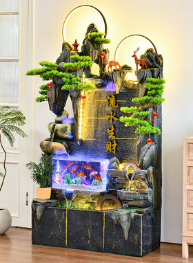 假山鱼缸客厅流水生财摆件循环山水景观室内玄关招财开业乔迁送礼