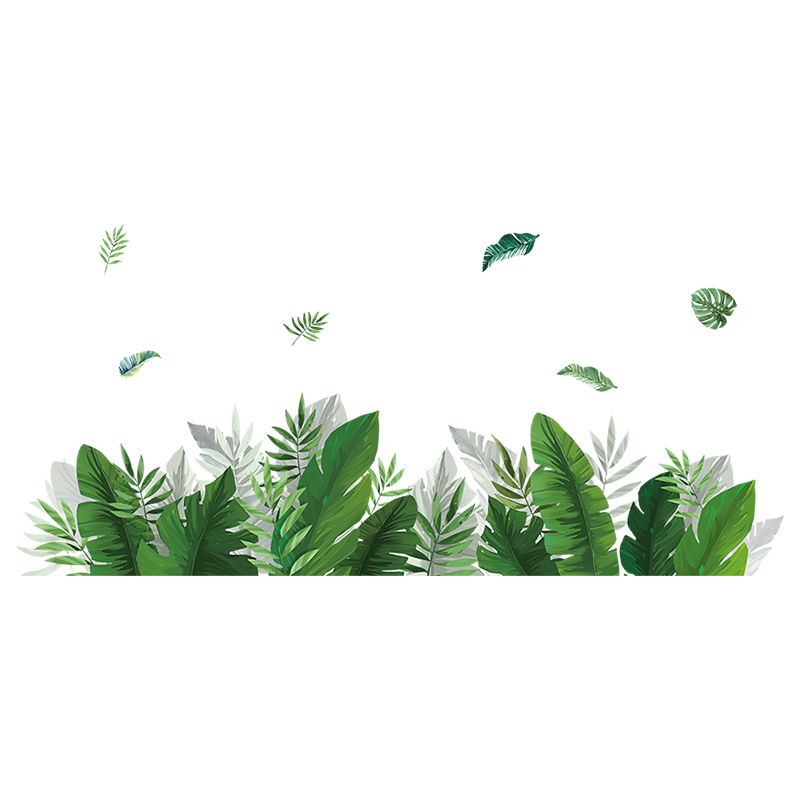 绿叶踢脚线贴纸3D立体墙贴画小清新植物客厅背景墙壁装饰墙纸自粘图片