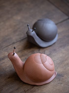 蜗牛紫砂摆件办公室茶室茶桌桌面创意小蜗牛茶叶过滤器茶宠茶漏